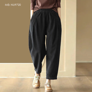 Quần baggy lưng thun ống côn xếp ly - NU9719