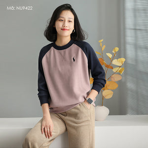 Áo T-shirt nỉ dài tay lệch mạu cổ tròn - NU9422