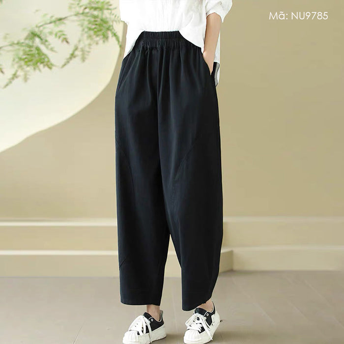 Quần baggy lưng thun ống rộng trăng khuyết - NU9785