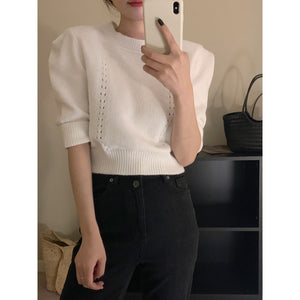 Áo len croptop ngắn tay cổ tròn - NU8471