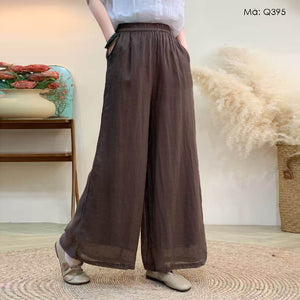 Quần baggy linen ống rộng - Q395