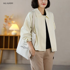 Áo khoác retro dài tay cổ đức khóa kéo - NU9099