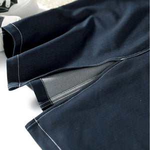 Chân váy denim lưng thun túi vuông chạy chỉ nổi - NU9661