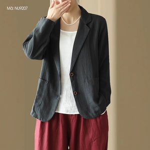 Áo khoác blazer linen dài tay túi vuông hai khuy - NU9206