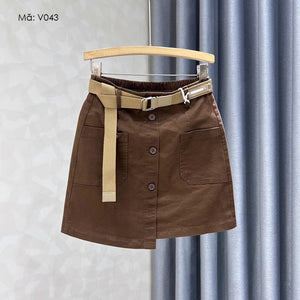 Chân váy ngắn retro hai túi vuông - V042