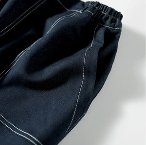 Chân váy denim lưng thun túi vuông chạy chỉ nổi - NU9661