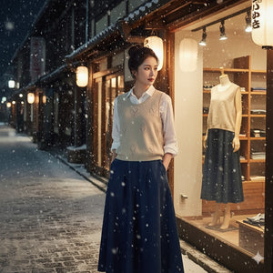 Áo len gile cổ tròn - A1083