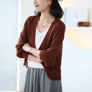 Áo khoác linen cardigan dài tay - A990