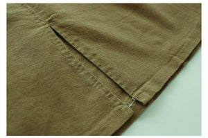 Chân váy retro lưng thun đính khuy kiểu xẻ tà sau - NU9072