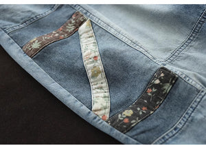Quần baggy lửng denim lưng thun chần chữ Z - NU8903