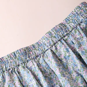 Chân váy linen lưng thun in hoa nhí - V089