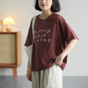 Áo T-shirt Flower ngắn tay cổ tròn - NU10170