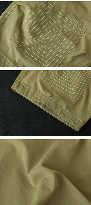 Quần baggy lửng lưng thun vá vòng soáy vuông - NU10339