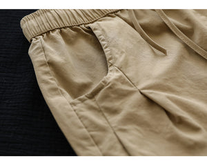 Quần baggy lửng lưng thun dây rút hai túi - Q149