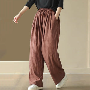 Quần baggy lưng thun dây rút ống rộng hai túi chéo - NU9152