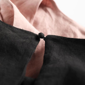 Đầm liền linen sát nách cổ tròn một khuy tròn kiểu xẻ tà - NU8963
