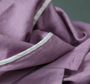 Áo sơ mi linen ngắn tay cổ vest hai túi chéo có nắp - NU8822