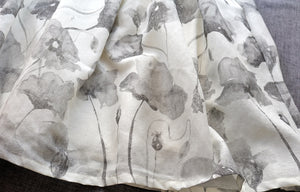 Chân váy linen lưng thun in hoa màu nước - NU9899