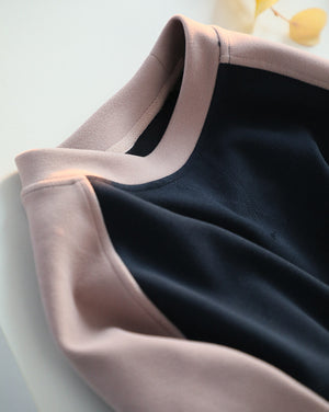 Áo T-shirt nỉ dài tay lệch mạu cổ tròn - NU9422