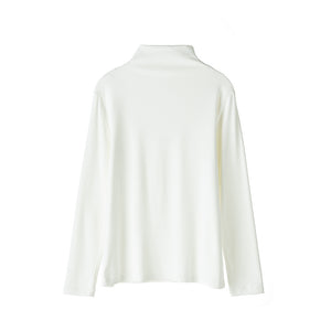 Áo T-shirt dệt kim dài tay cổ đứng đơn sắc - NU9518