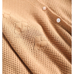 Áo khoác cardigan len đan hình thoi dài tay cổ tròn - NU9361