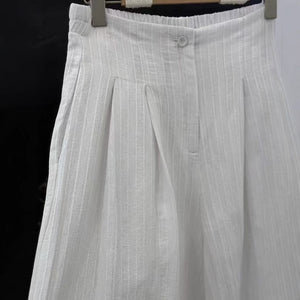 Quần baggy linen lưng thun cạp cao ống rộng - Q103