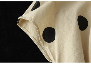 Áo T-shirt linen ngắn tay cổ V chấm bi - NU8683