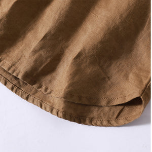 Áo sơ mi linen dài tay cổ đức một màu - NU8690