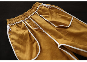 Quần baggy linen lưng thun phối line nổi - NU8723