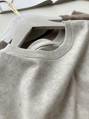 Áo T-shirt ngắn tay cổ tròn form dài - NU10177