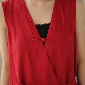 Quần BAGGY yếm một màu eo thắt dây - NU3204
