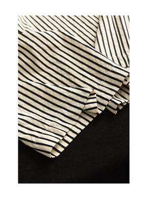 Quần baggy lưng thun dây rút ống rộng kẻ sọc đứng - NU10455