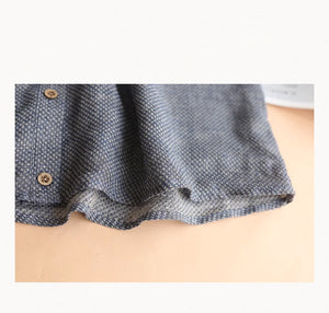 Áo sơ mi linen sát nách cổ đức hai túi kẻ caro - NU8979
