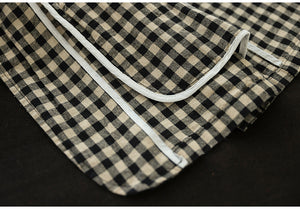 Áo khoác blazer linen dài tay kẻ caro - NU9078