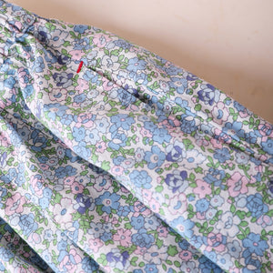 Chân váy linen lưng thun in hoa nhí - V089