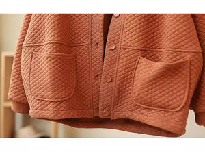 Áo khoác bóng chày dài tay cổ tròn kiểu trần trám - NU9236
