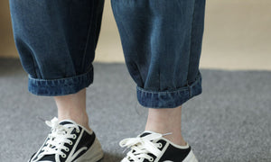 Quần baggy denim lửng thêu những chú thỏ - Q235