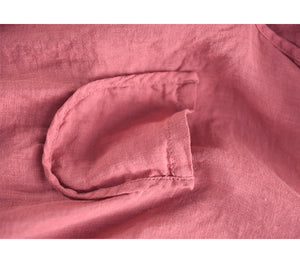 Áo sơ mi linen sát nách cổ trái tim một túi - A806