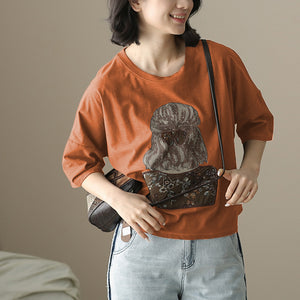 Áo T-shirt ngắn tay cổ tròn in cô gái quay lưng - NU10206