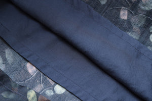 Đầm liền linen ngắn tay cổ tròn in những chiếc lá - NU9900