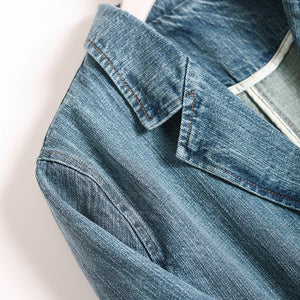 Áo khoác denim dài tay cổ vest một khuy - NU9223