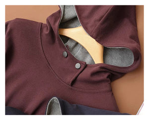 Áo hoodies dài tay kiểu cổ đứng khuy bấm - A554