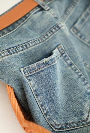 Quần baggy denim ống đứng hai túi vuông - NU9745