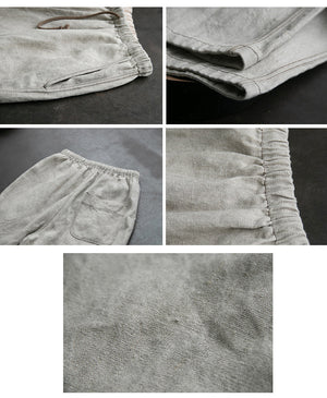 Quần baggy linen lưng thun dây rút ống suông - NU9977