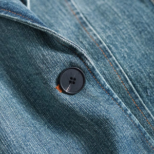 Áo khoác denim dài tay cổ vest một khuy - NU9223