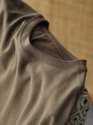 Áo T-shirt dài tay cổ tròn tròn đơn một màu - NU9132