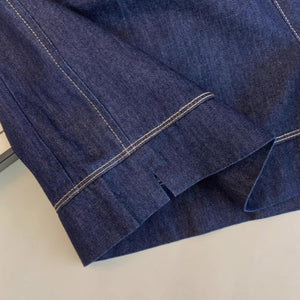 Quần sooc denim đơn sắc lưng thun dây rút một túi sau - NU8945
