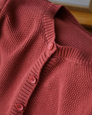 Áo khoác cardigan len đan dài tay cổ tròn hai túi vuông - NU9218