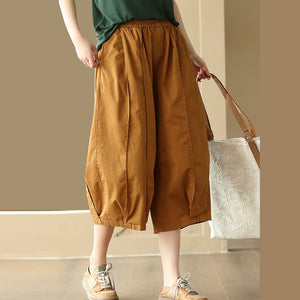 Quần baggy lửng lưng thun ống rộng gân nổi - NU10008