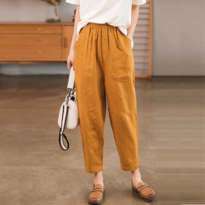 Quần baggy linen lưng thun một túi xéo kiểu - NU6838